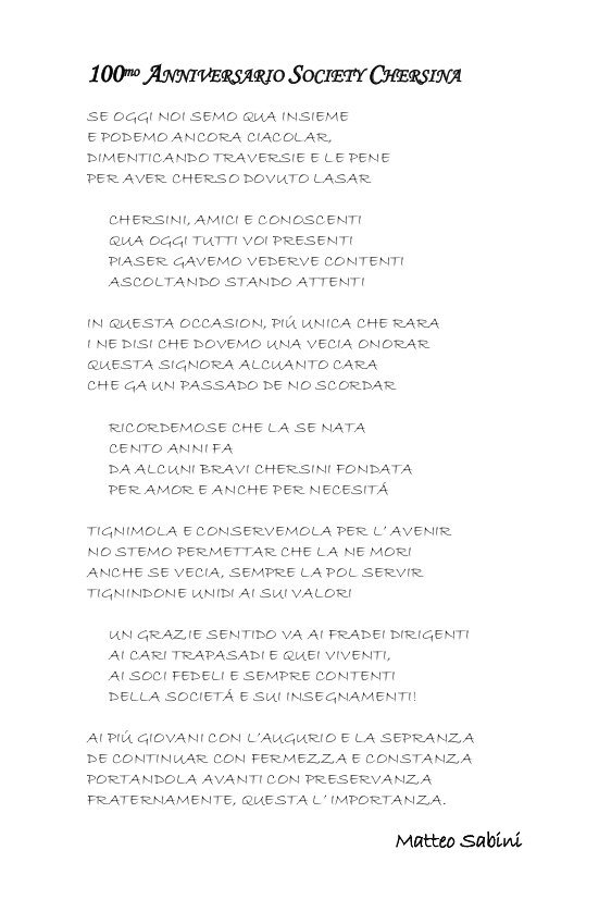 100mo Anniversario Society Chersina - Matteo Sabini